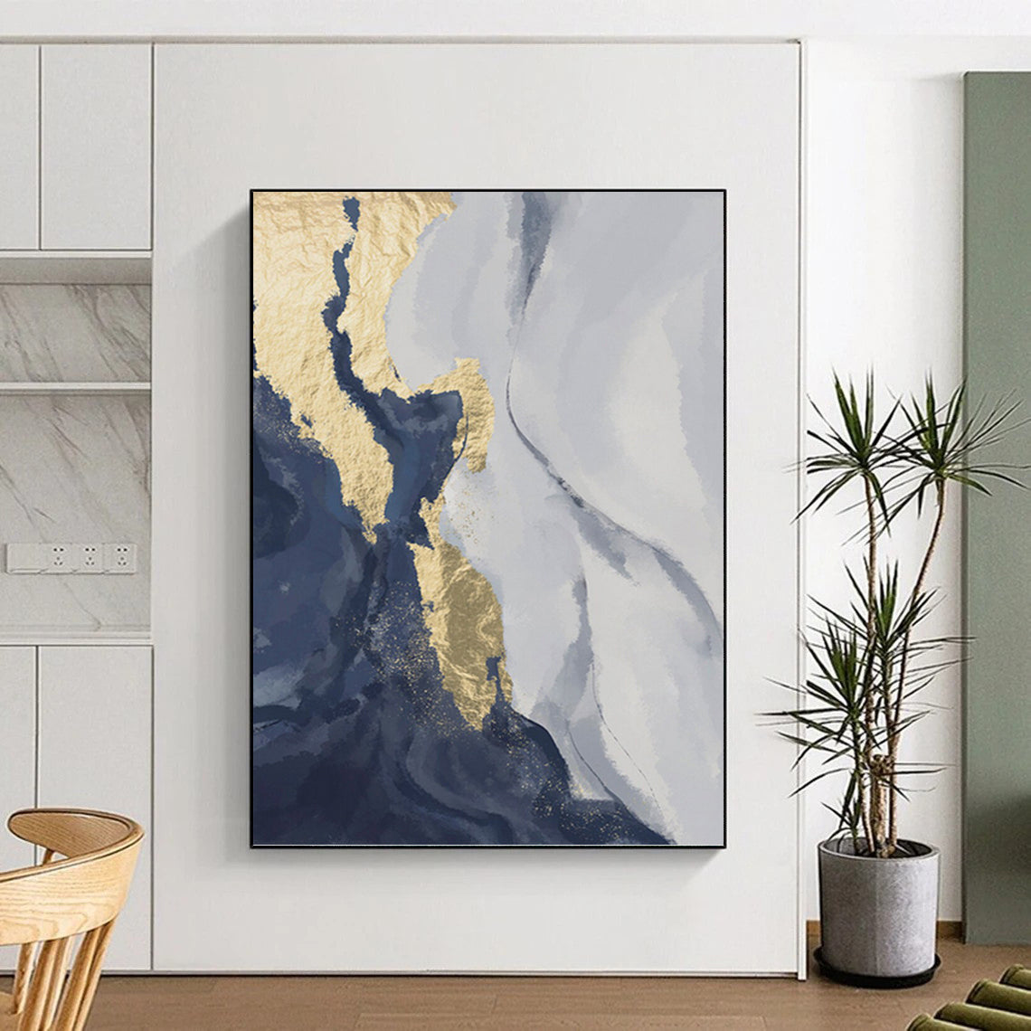 Grandiose - Extent Hand - Painted Textured Custom Abstract Crescendo, for Office and Bedroom DKH1514