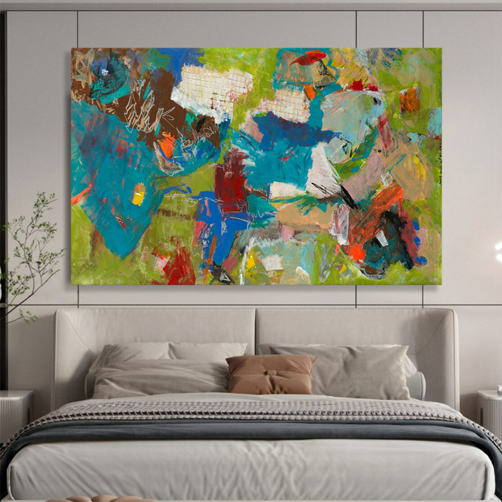 Colorful Abstract Expressionism - Bold Living Room or Studio Art DLZ237