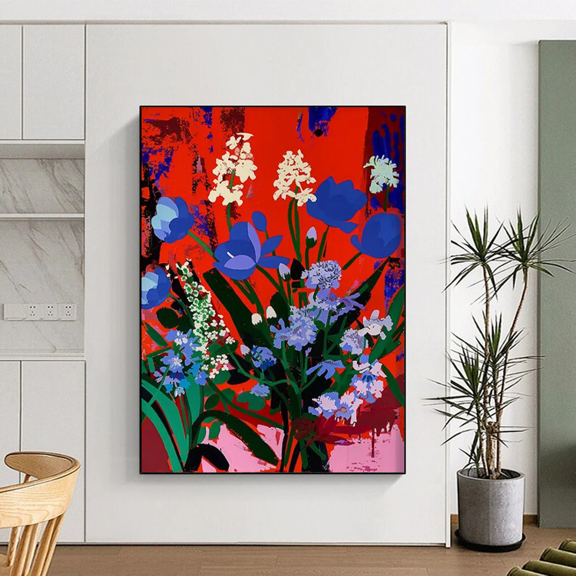 Mystic Grove: Monumental Hand - Painted Textured Custom Abstract Art for Dining Room and Hallway DTP101