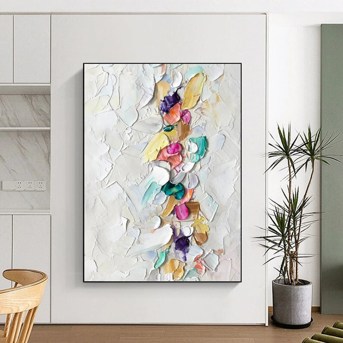 Minimalist Textured Abstract Canvas for Office & Dining Room DKH0974