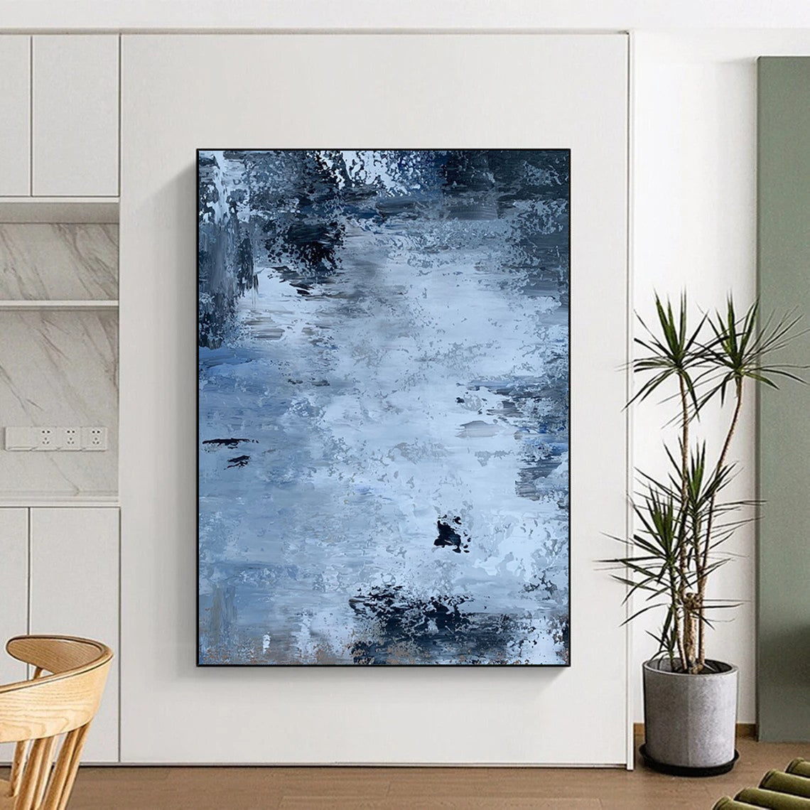 Custom Hand-Painted Abstract Art: Big Sizes & Textures for Office & Dining Room DTP251