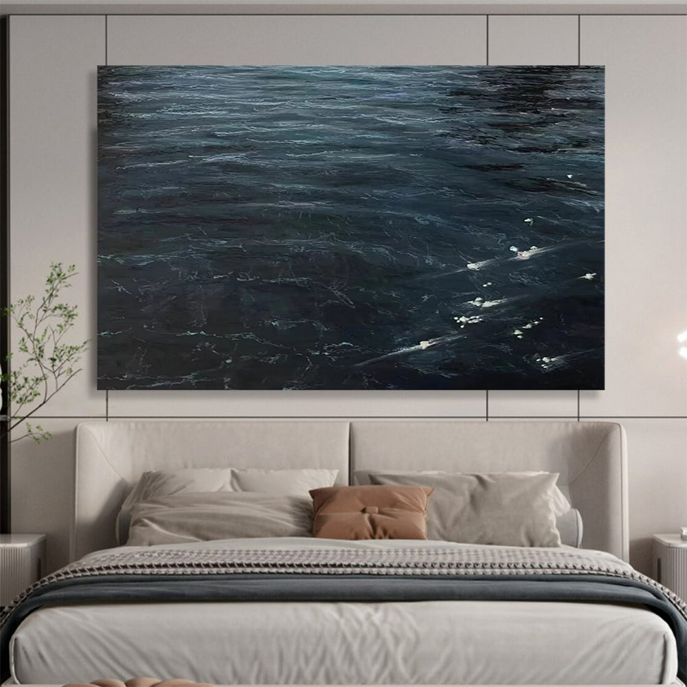 Dark Ocean Waves - Dramatic Coastal Living Room Art DLZ263