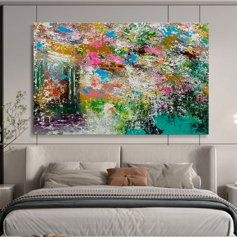 Peaceful Large Abstract Canvas with Tranquil Textured Patterns for Bedroom & Dining Room DKH919
