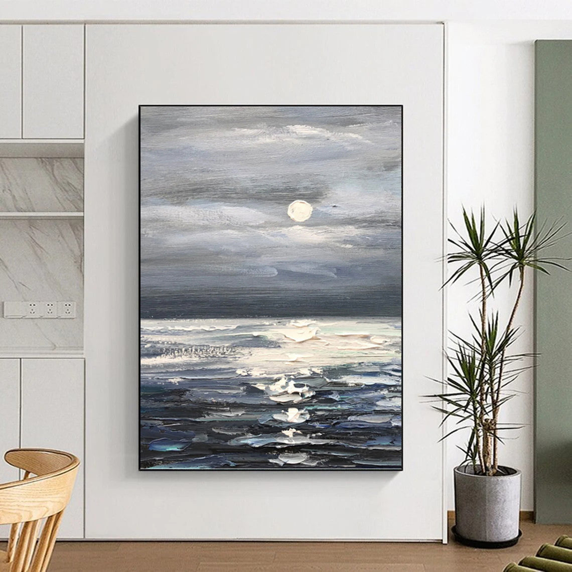 Trendy Hand - Painted Textured Abstract Canvas for Bar & Living Room DKH1293