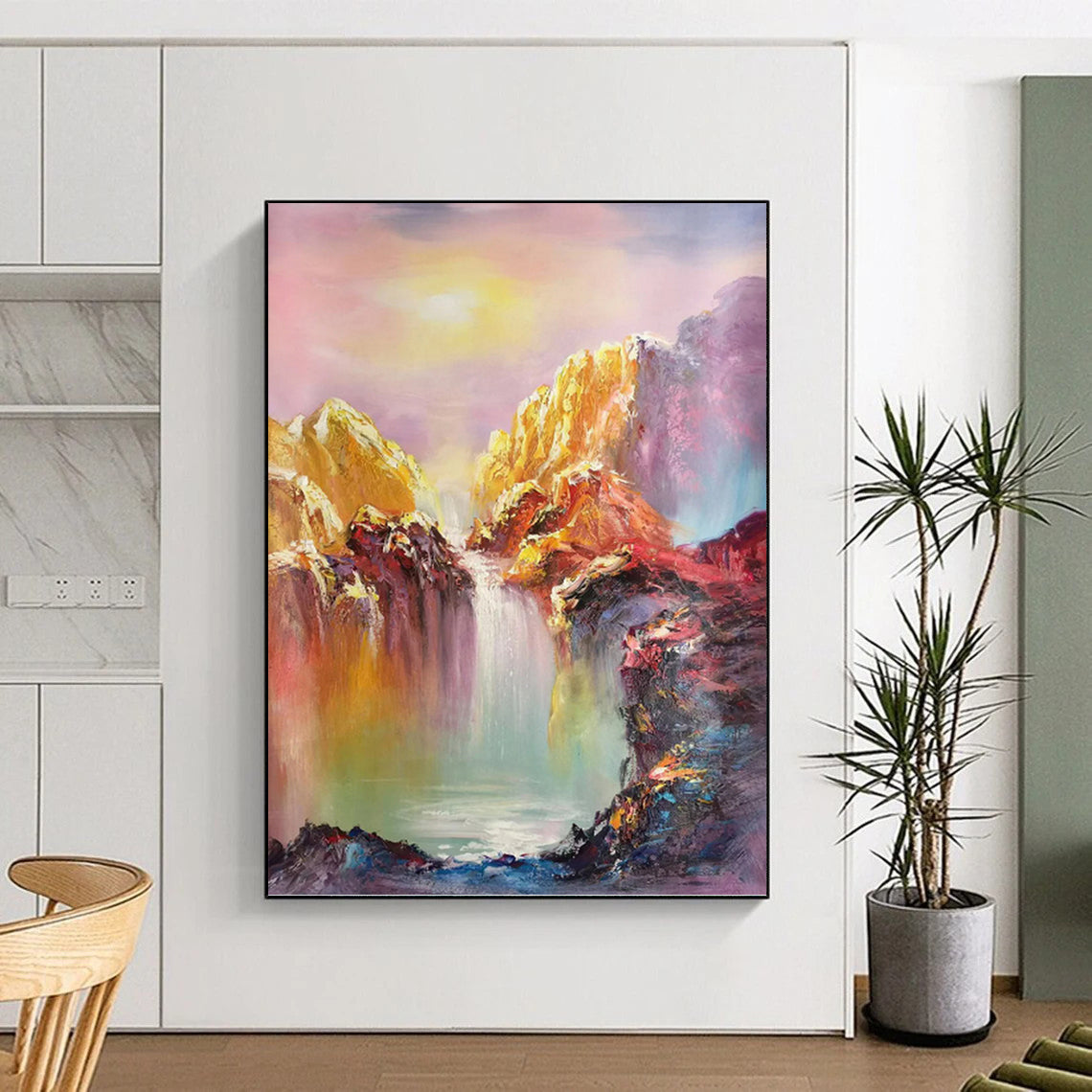 Inviting Hand - Painted Textured Abstract for Dining Room & Entryway DKH1279
