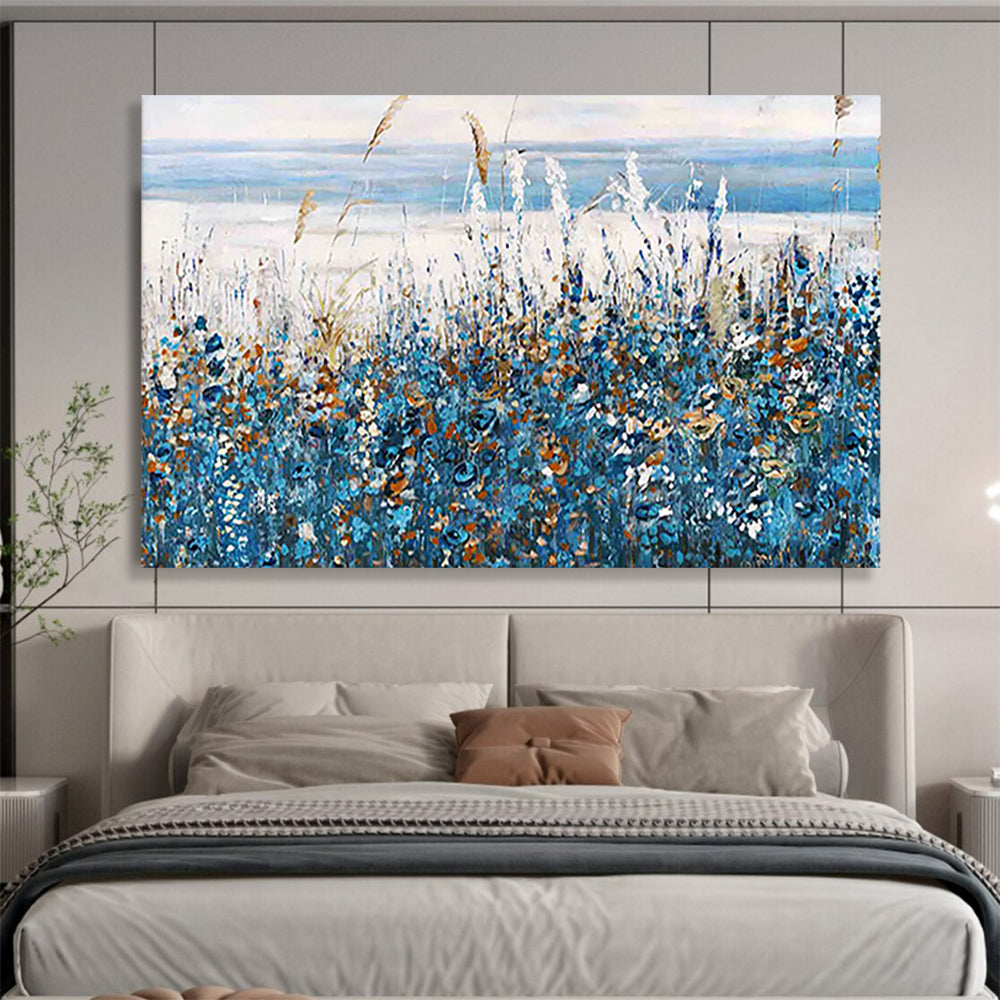 Coastal Wildflower Field - Serene Living Room or Bathroom Art DLZ203