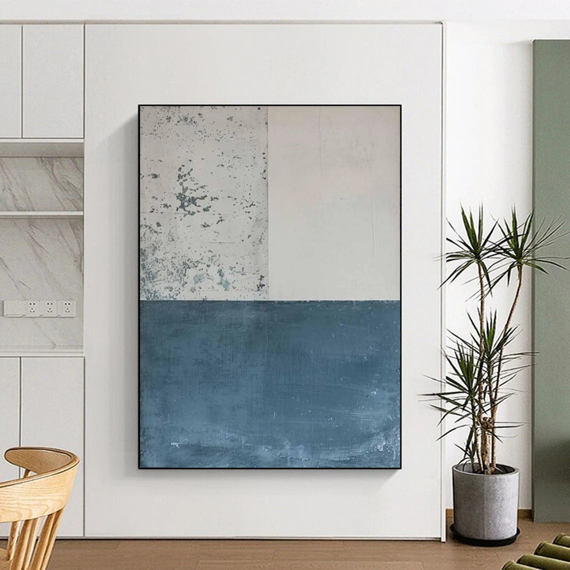 Ravine Echoes: Massive Hand - Painted Textured Custom Abstract Creation for Hallway and Hotel DTP085