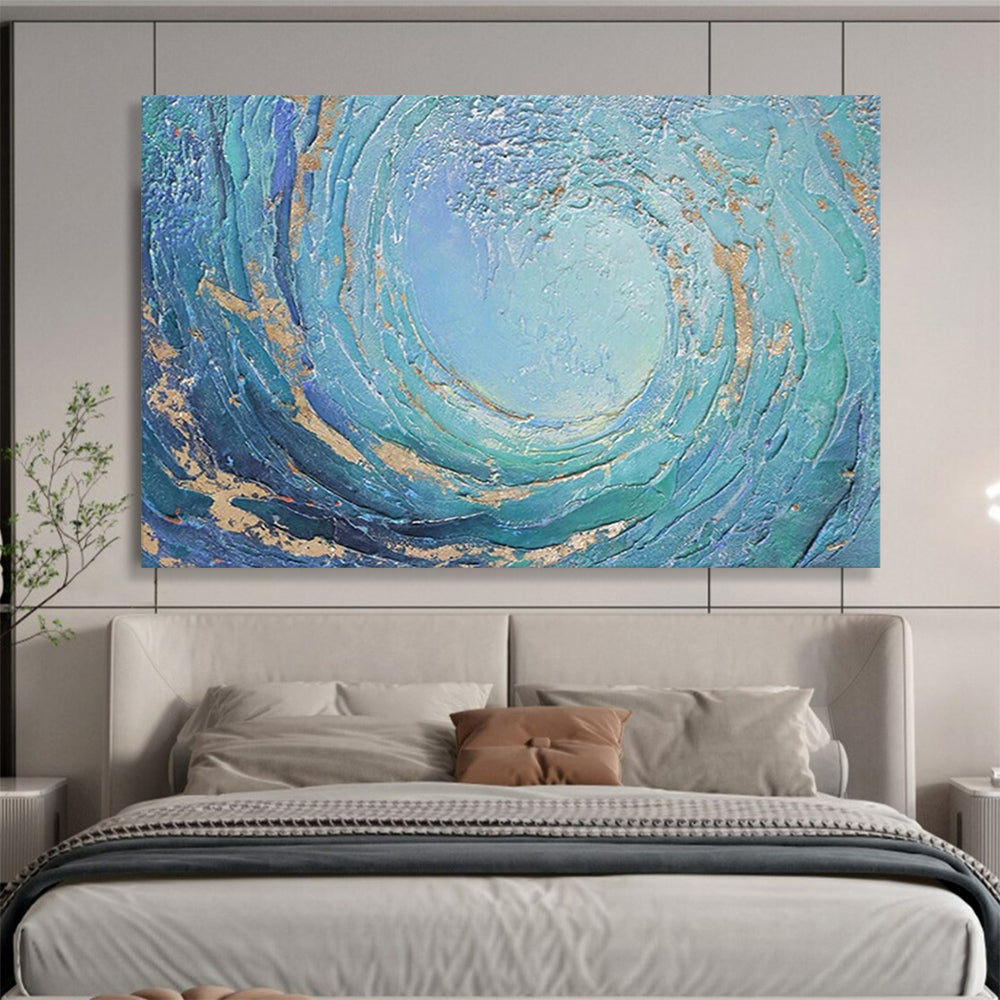 Textured Ocean Vortex - Dramatic Coastal Living Room Art DLZ254