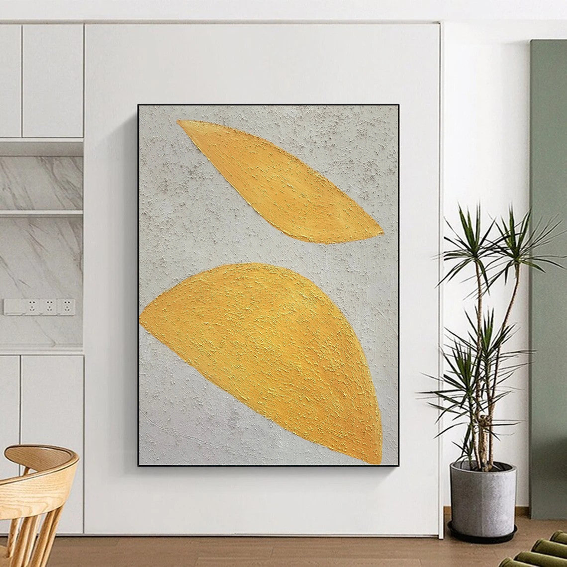 Breathtaking Custom - Rendered Textured Canvas Abstract for Hotel Suite & Entryway DKH1074