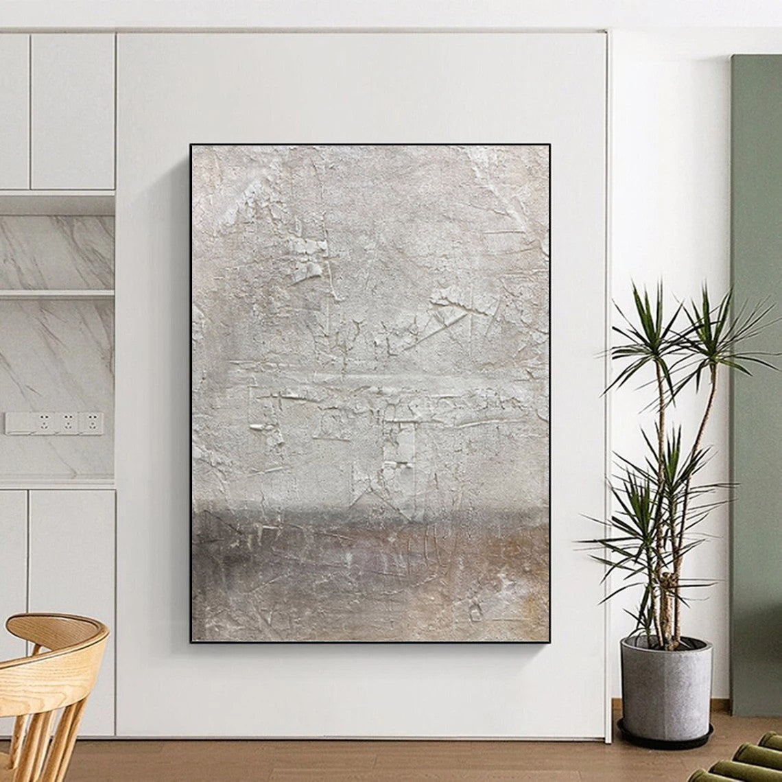 Mega - Format Hand - Painted Textured Custom Abstract Canvas, for Hotel and Entryway DKH1491