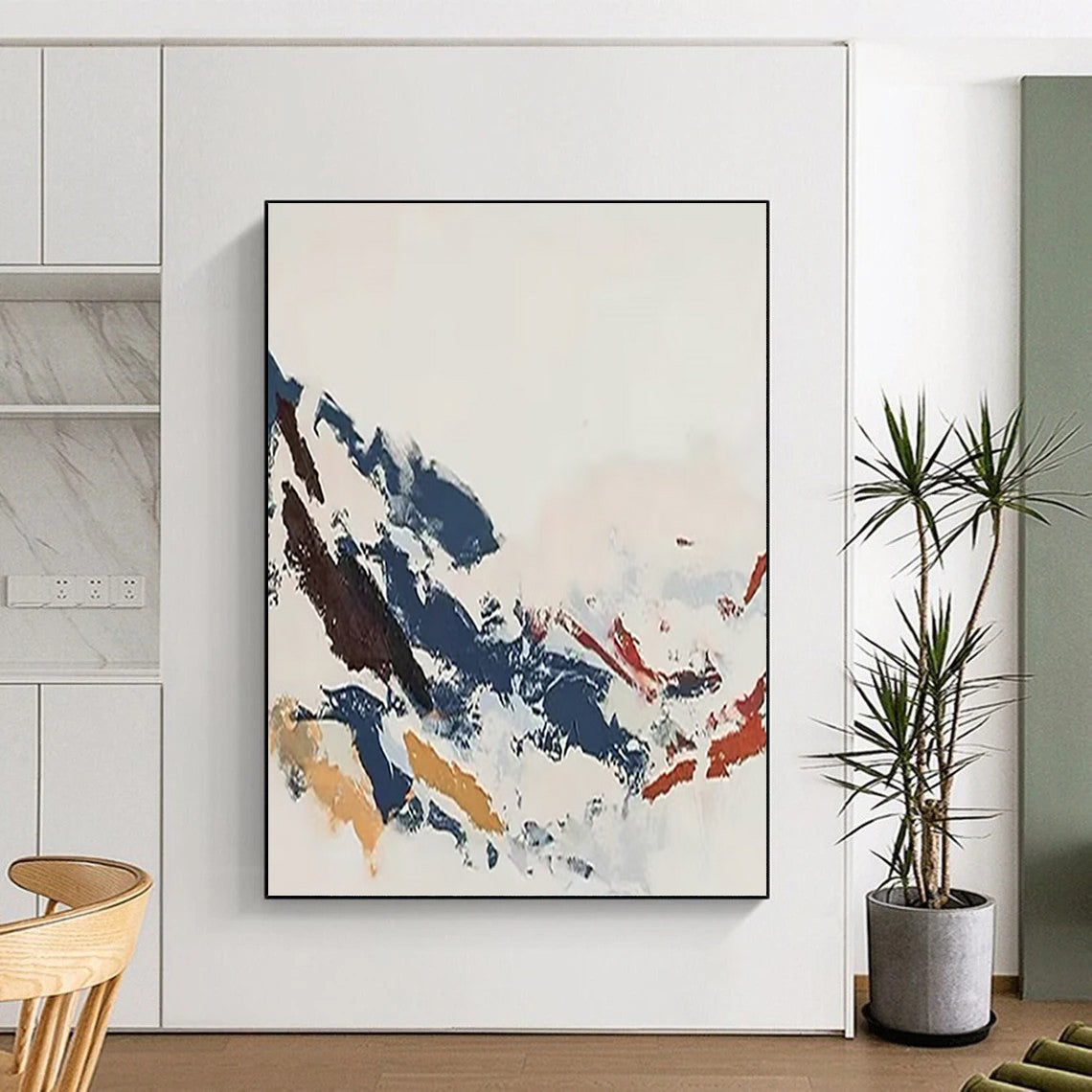 Mega - Format Vertical Hand - Painted Textured Custom Abstract Hymn, for Hotel and Bedroom DKH1548