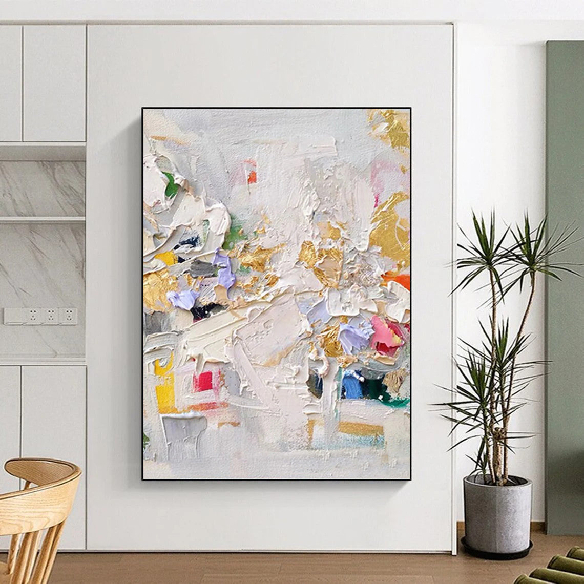 Immense Hand - Painted Custom Textured Abstract Art for Hallway & Hotel Lobby DKH1027