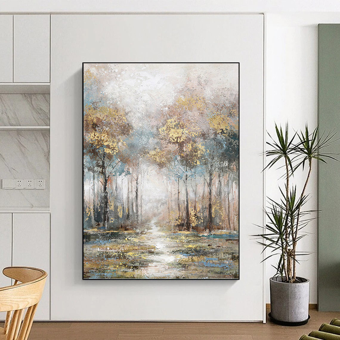 Large - Sized Magical Hand - Painted Textured Abstract on Canvas for Bedroom & Entryway DKH1433