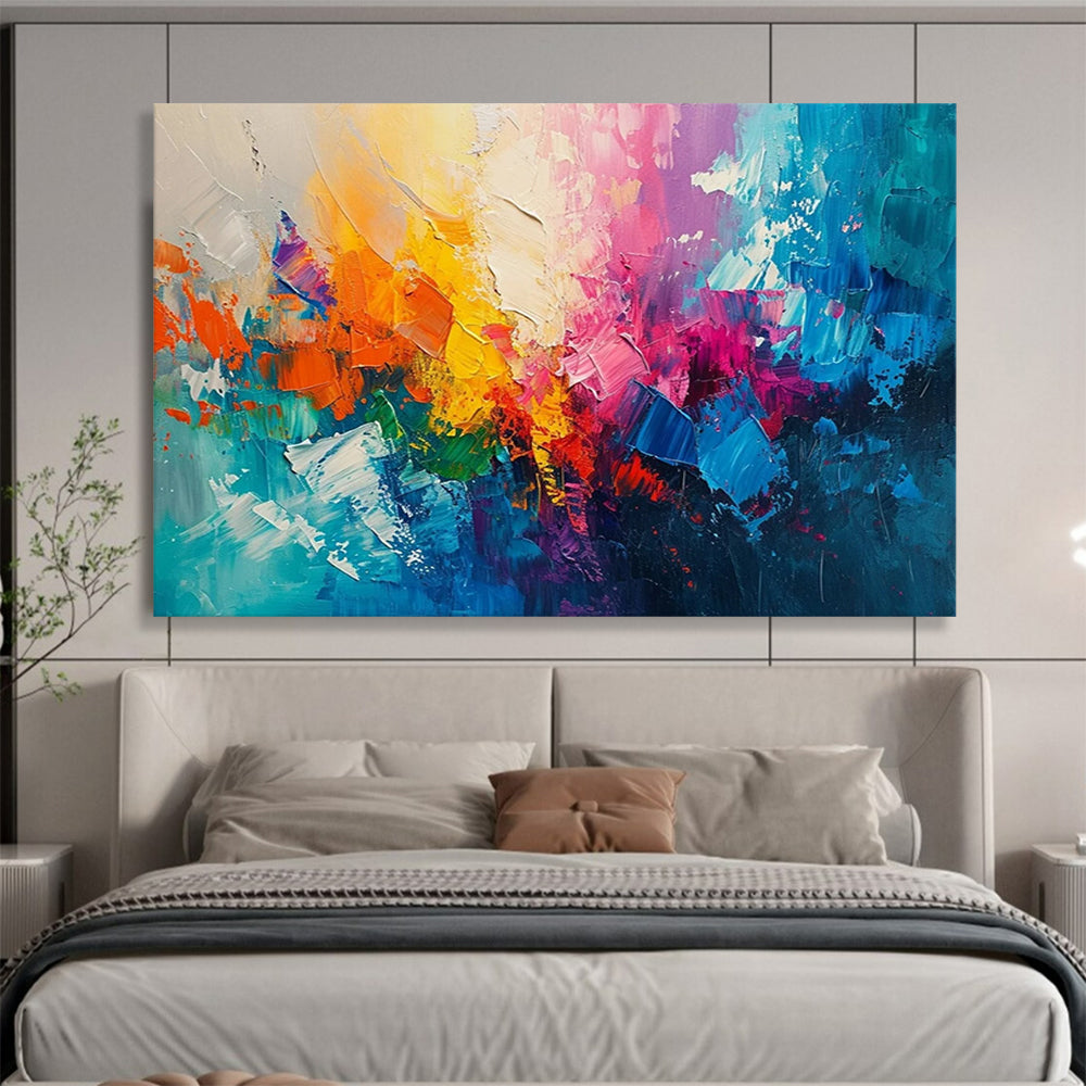Vibrant Abstract Symphony - Energetic Home Office Inspiration DLZ049