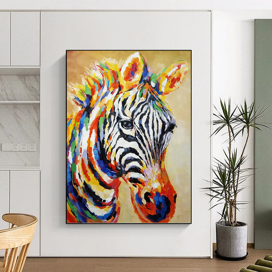 Large - Format Hand - Painted Custom Abstract Painting (with Individualistic Textures), for Decorating Office and Hallway DKH1442