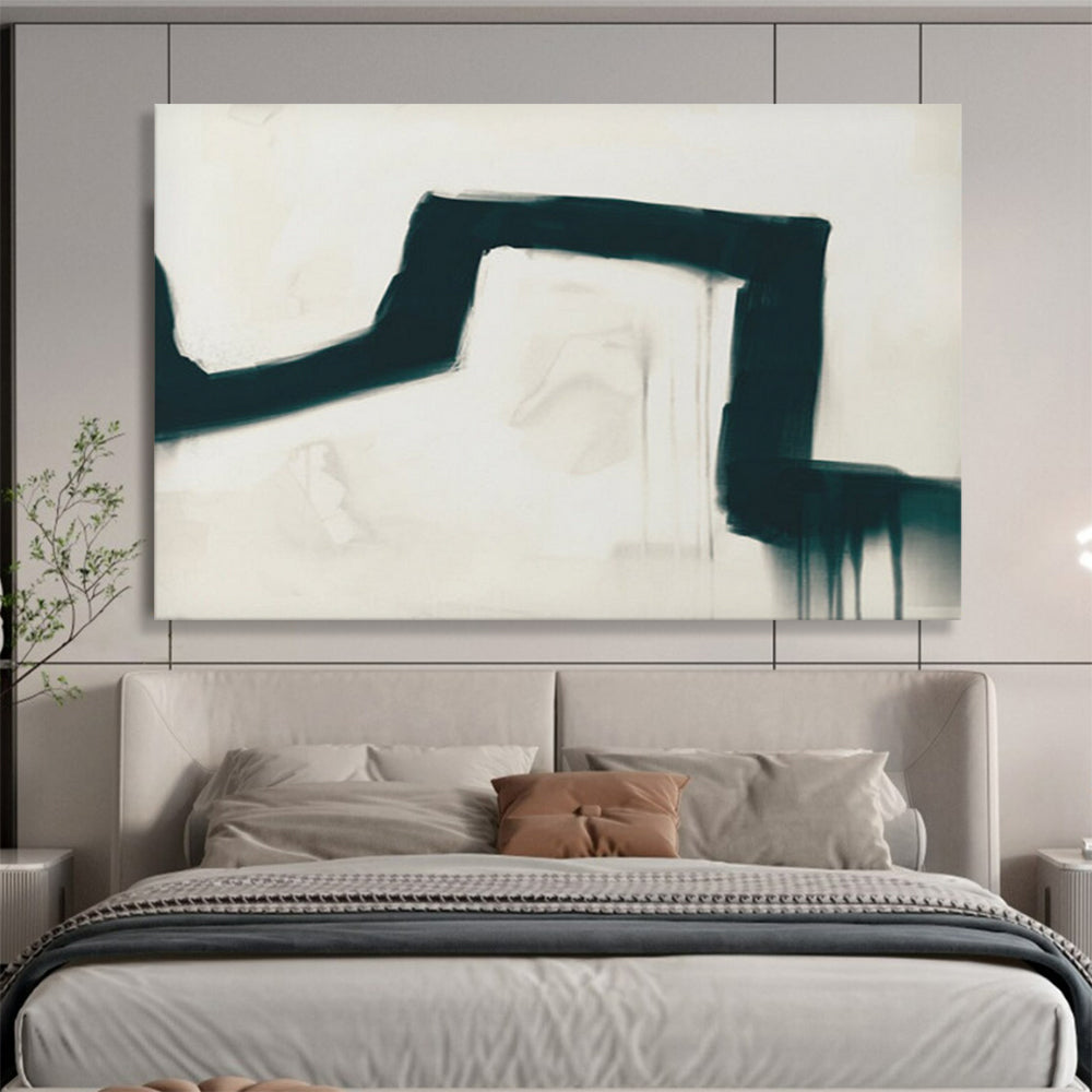 Dramatic Black Stroke - Edgy Entryway Art DLZ115