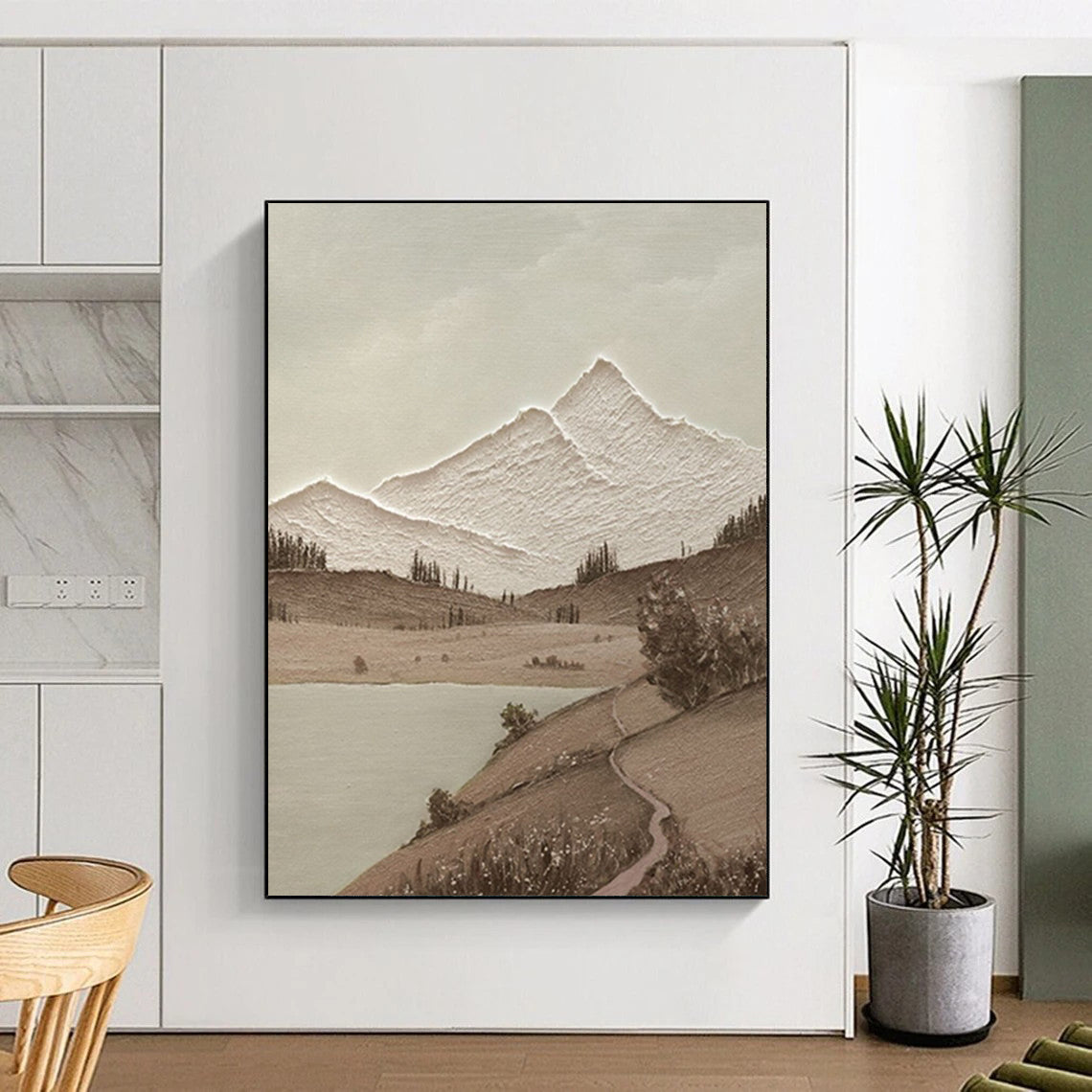 Large-Scale Custom Abstract Paintings: Handmade Textures for Dining Room & Entryway DTP268