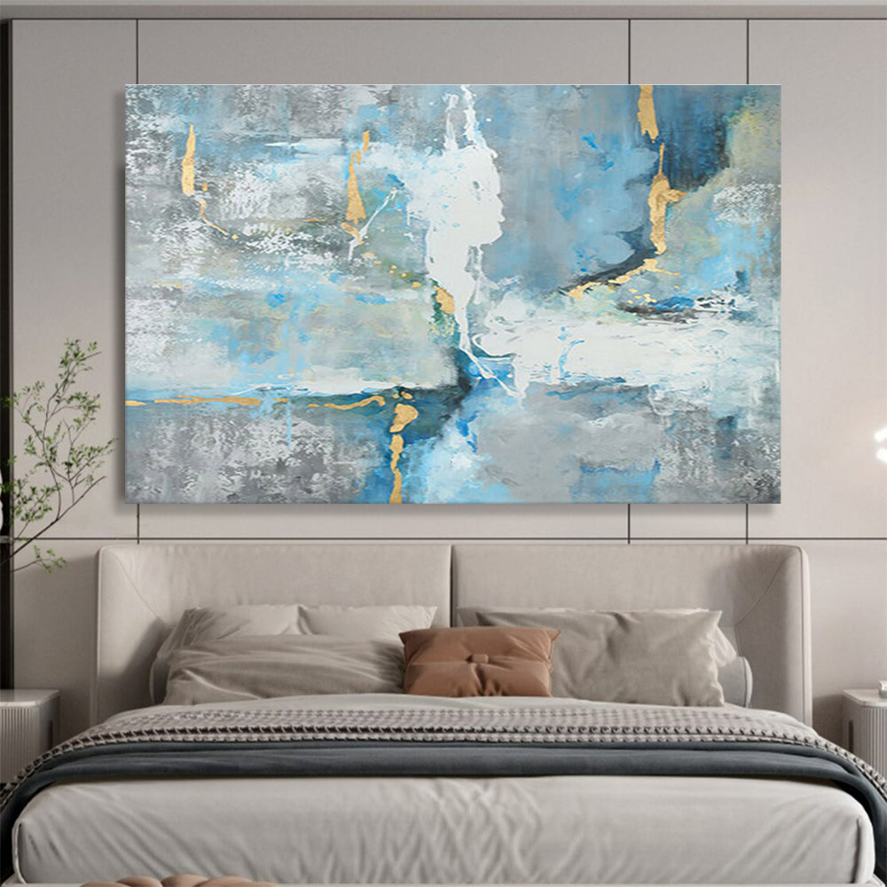Large - Sized Hand - Painted Textured Abstract Painting for Accented Interiors DKH756