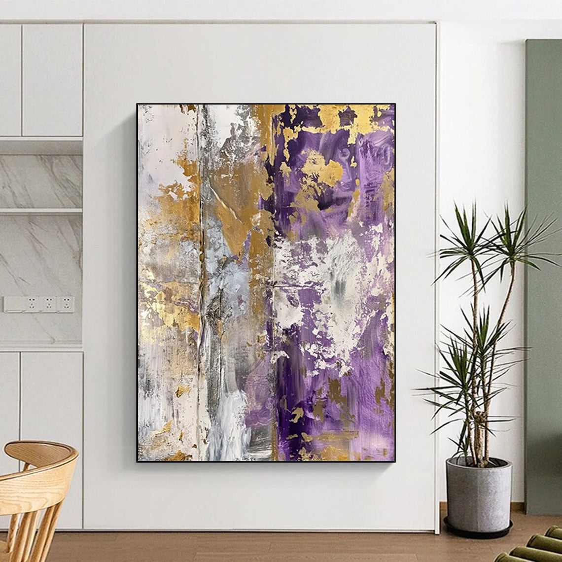 Galactic Ripples: Super - Sized - Format Hand - Painted Custom Abstract Work for Bedroom and Hotel DTP134