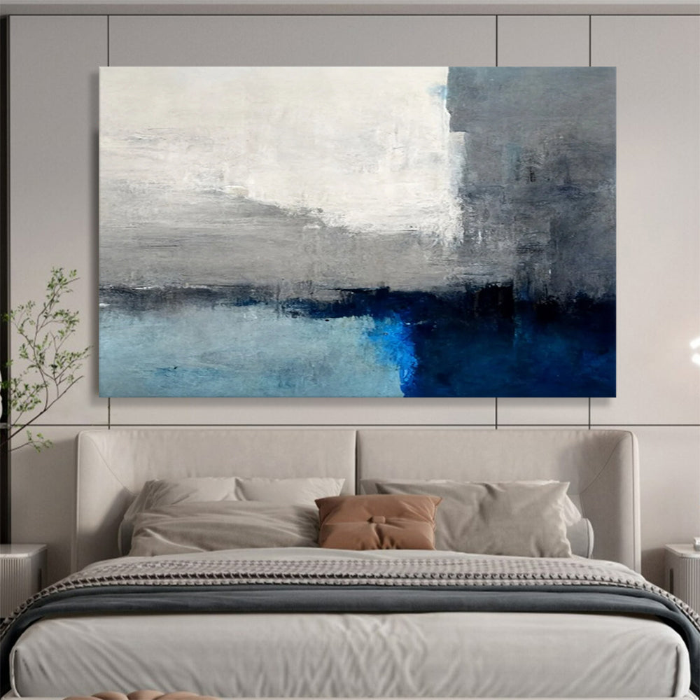 Grey & Blue Horizon Abstract - Calm Office Focus DLZ074