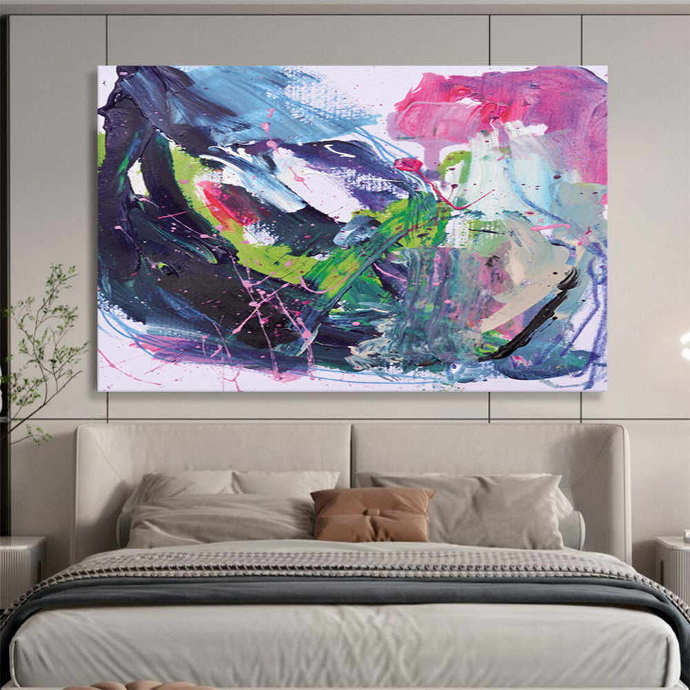 Vivid Color Explosion - Large Energetic Living Room Art DLZ131