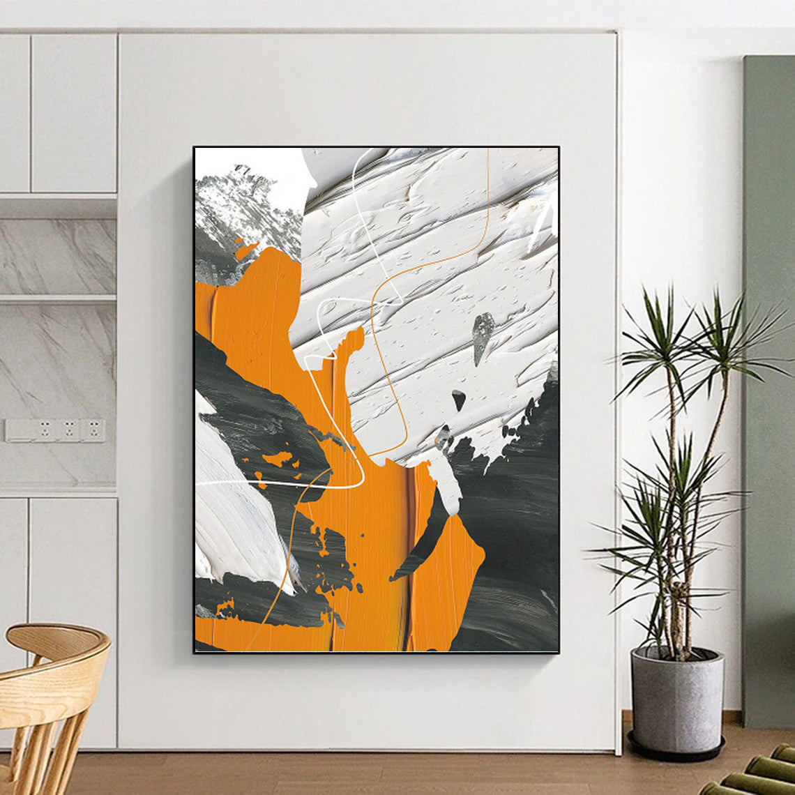 Titanic - Proportioned Vertical Hand - Painted Textured Custom Abstract Mural, Suitable for Bar and Hallway DKH1528
