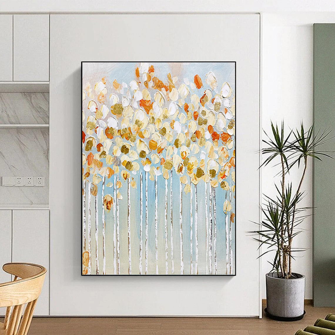 Large - Sized Hand - Painted Textured Custom Abstract Canvas, Suitable for Hotel and Living Room DKH1441