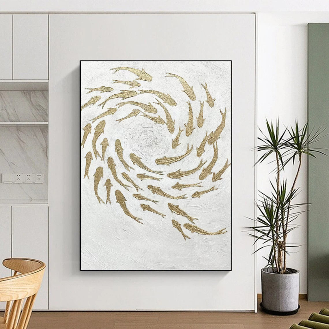 Mammoth - Dimensioned Vertical Hand - Painted Textured Custom Abstract Elegy, for Bedroom and Hotel DKH1544