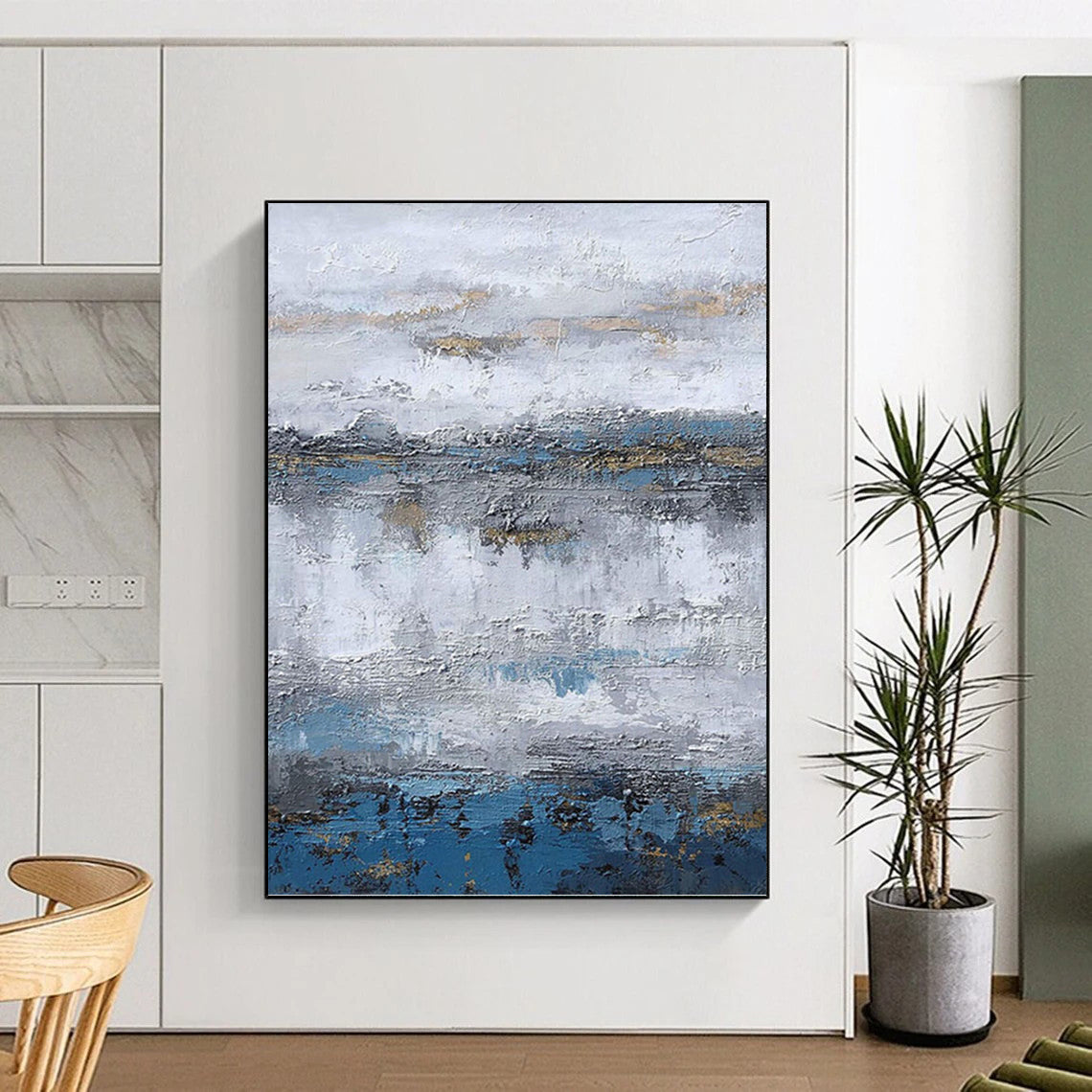 Oversized Hand - Painted Textured Abstract Painting for Greenhouse & Botanical Garden DKH1226