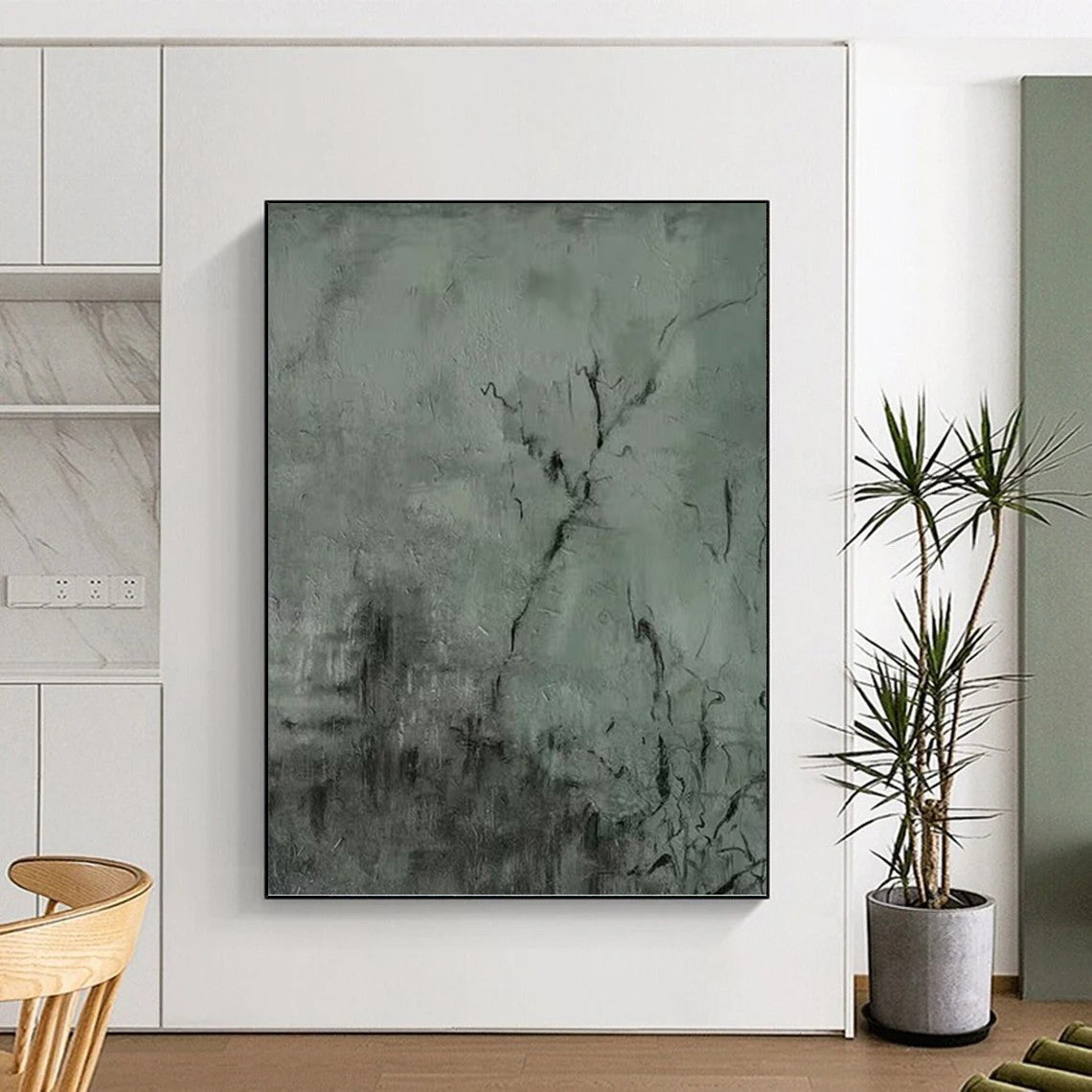 Monumental Hand - Painted Textured Abstract for Study & Conservatory DKH1205