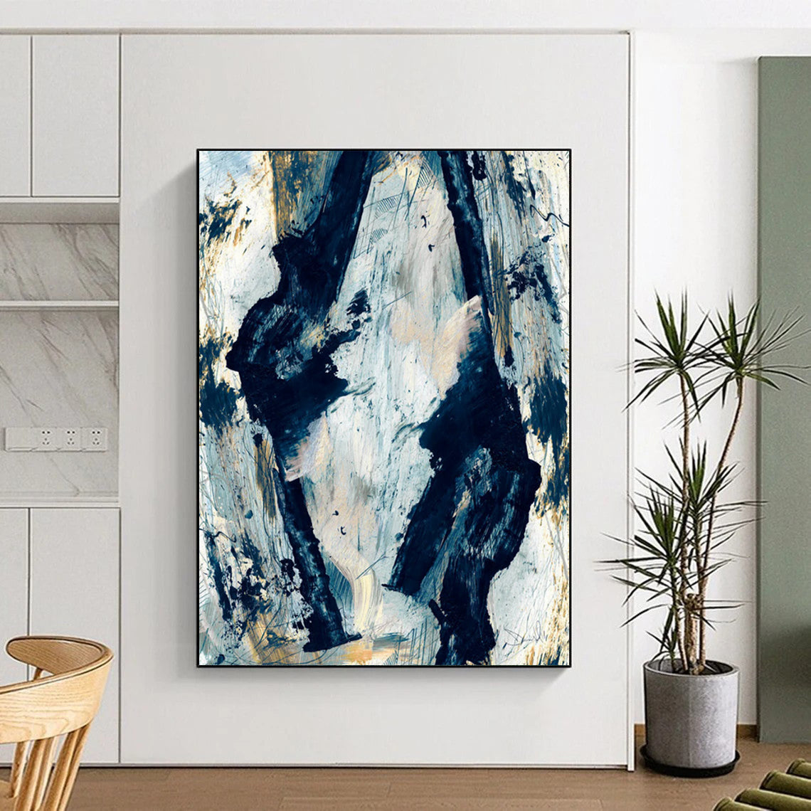 Hand-Painted Large-Scale Abstract Art: Textures for Bar & Hotel DTP244