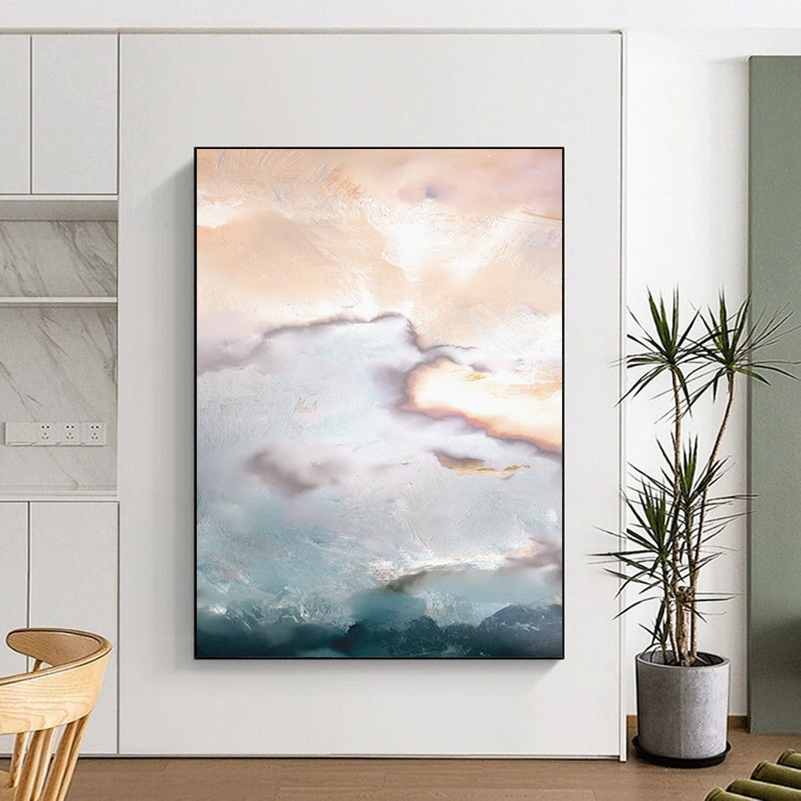 Large-Size Hand-Painted Abstract Art: Custom, Textured & Stunning DTP165