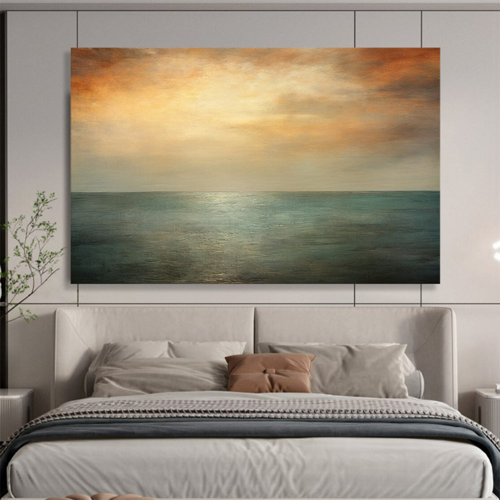 Serene Sea & Sky Abstract - Coastal Living Room Bliss DLZ010