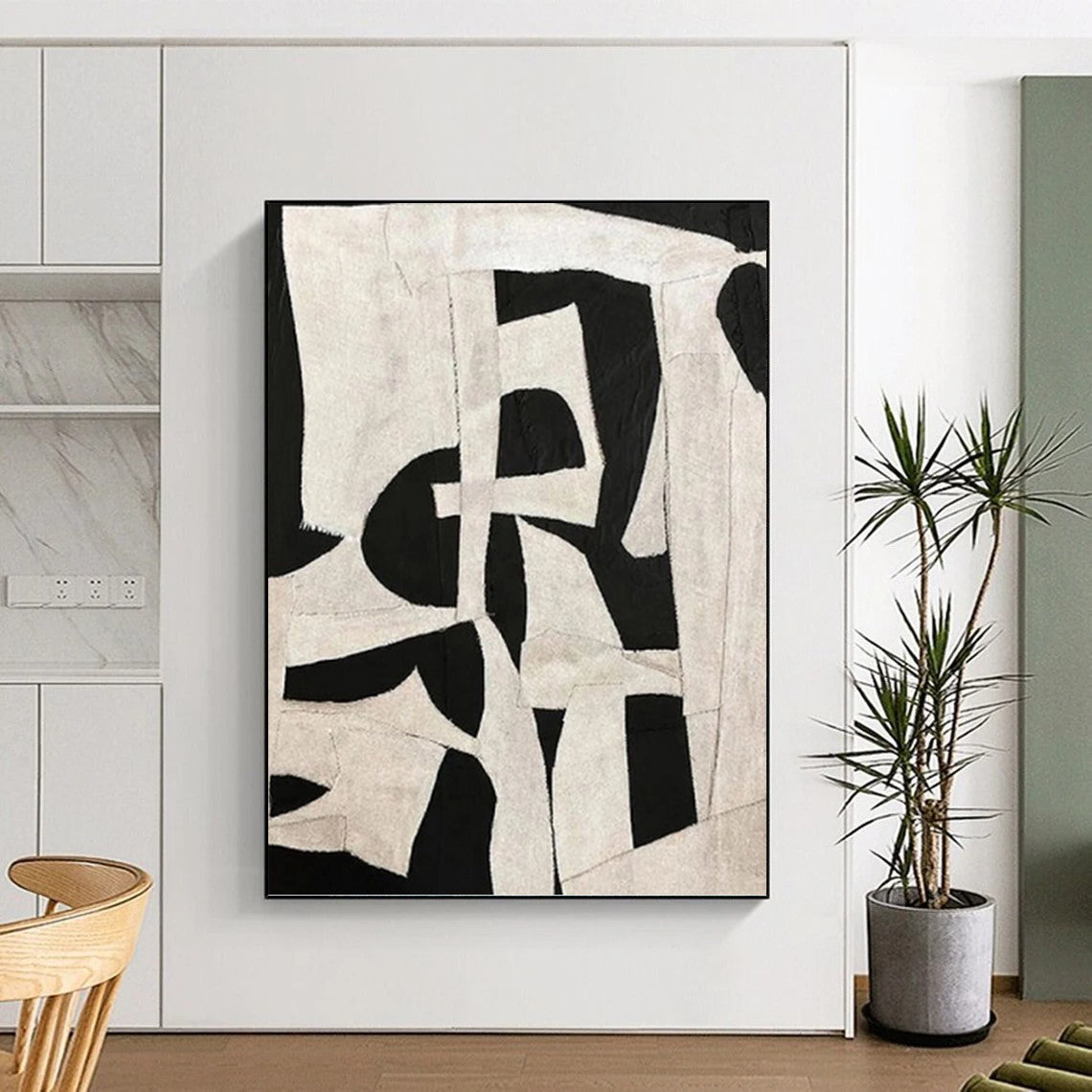 Expertly Conceived Hand - Painted Textured Canvas Mural for Bar & Entryway DKH1137