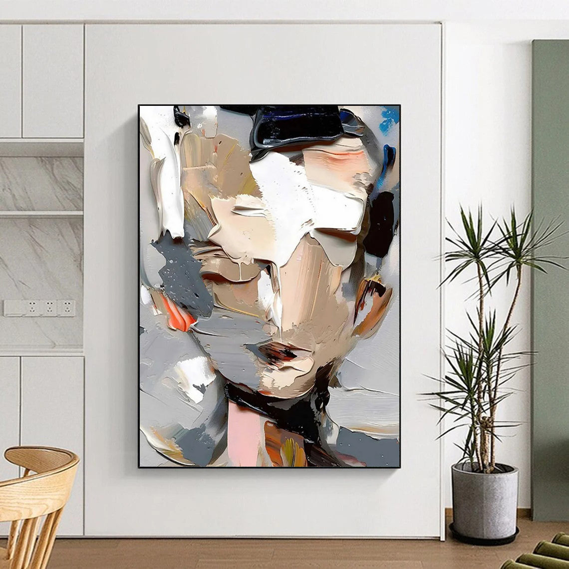 Big-Size Handmade Abstract Creations: Textured Styles for Bedroom & Entryway DTP320