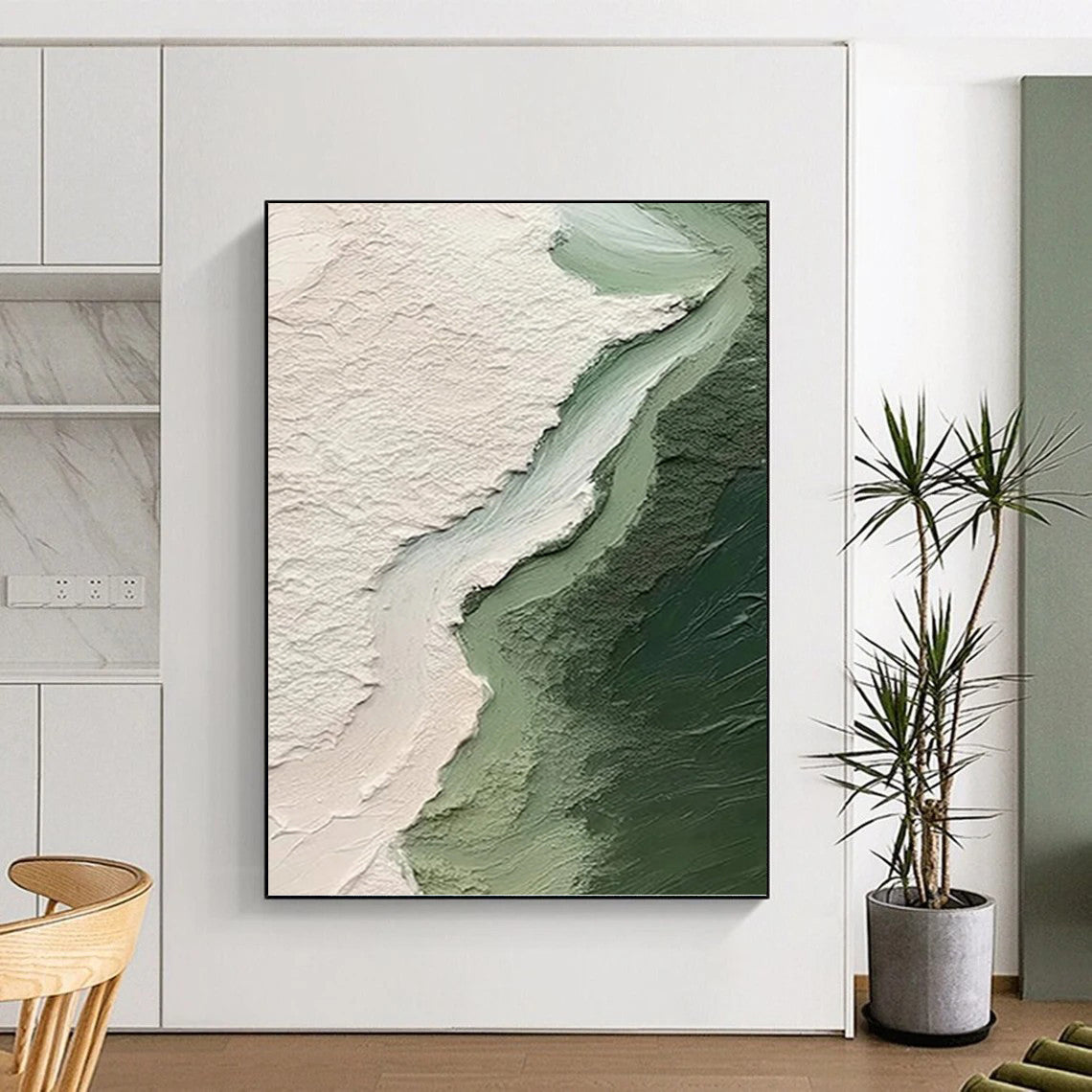 Dynamic Hand - Painted Textured Abstract Painting on Canvas for Bedroom & Office DKH1382