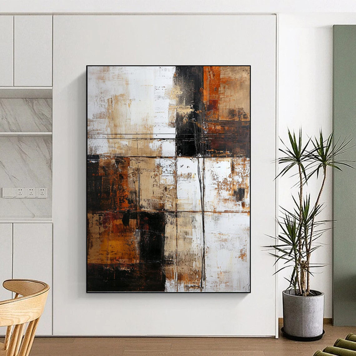 Heartwarming Hand - Painted Textured Abstract for Dining Room & Entryway DKH1308