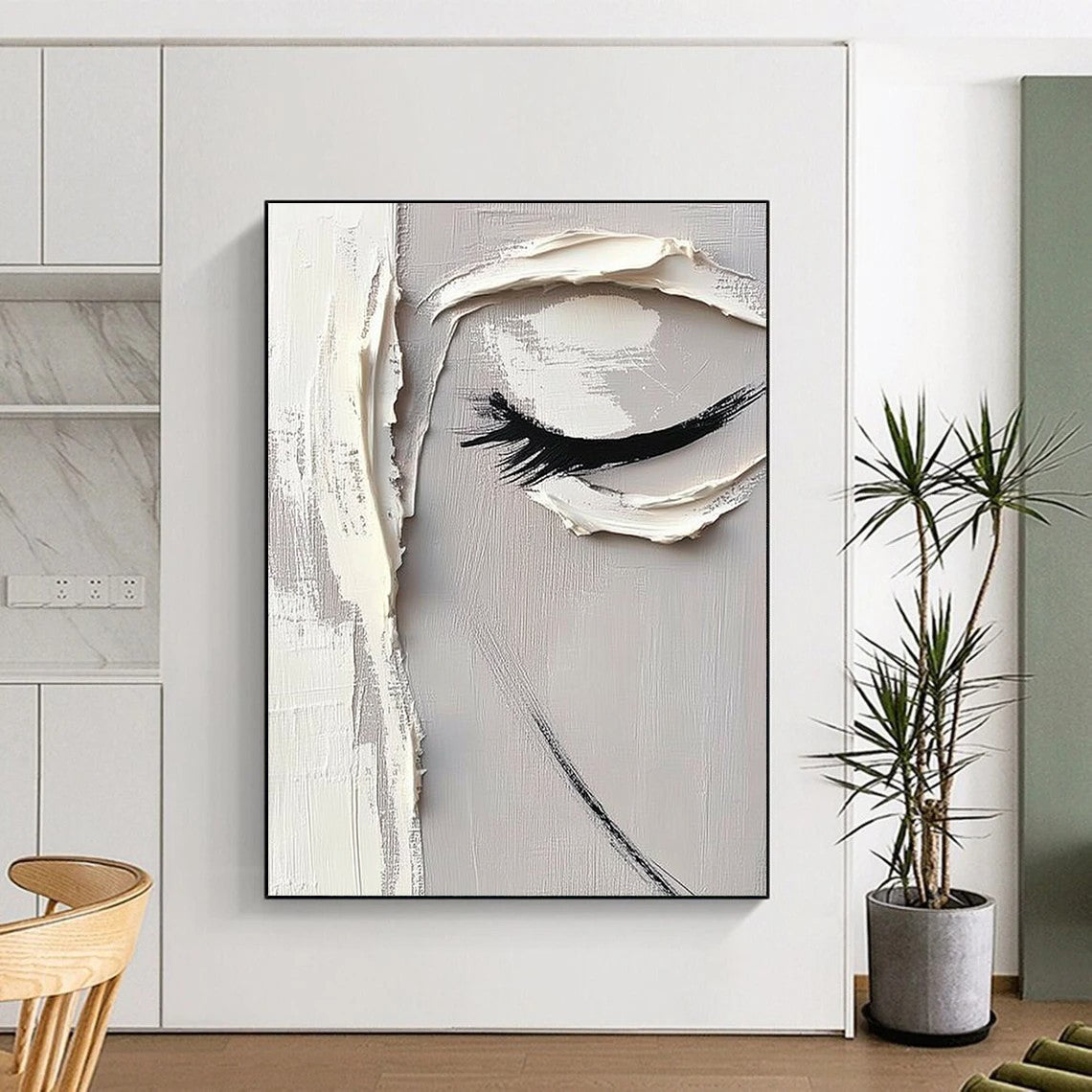 Contemporary large hand-painted abstract art featuring vibrant colors and dynamic shapes enhancing modern interiors with artistic flair. DLZ1769