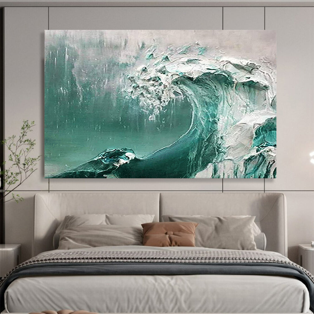 Textured Ocean Wave - Dramatic Coastal Living Room Art DLZ232