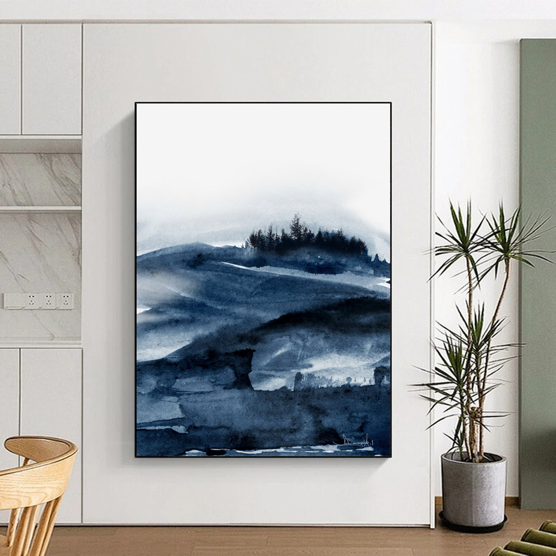 Large-Scale Custom Abstract Paintings: Hand-Painted Textures for Office & Hallway DTP230