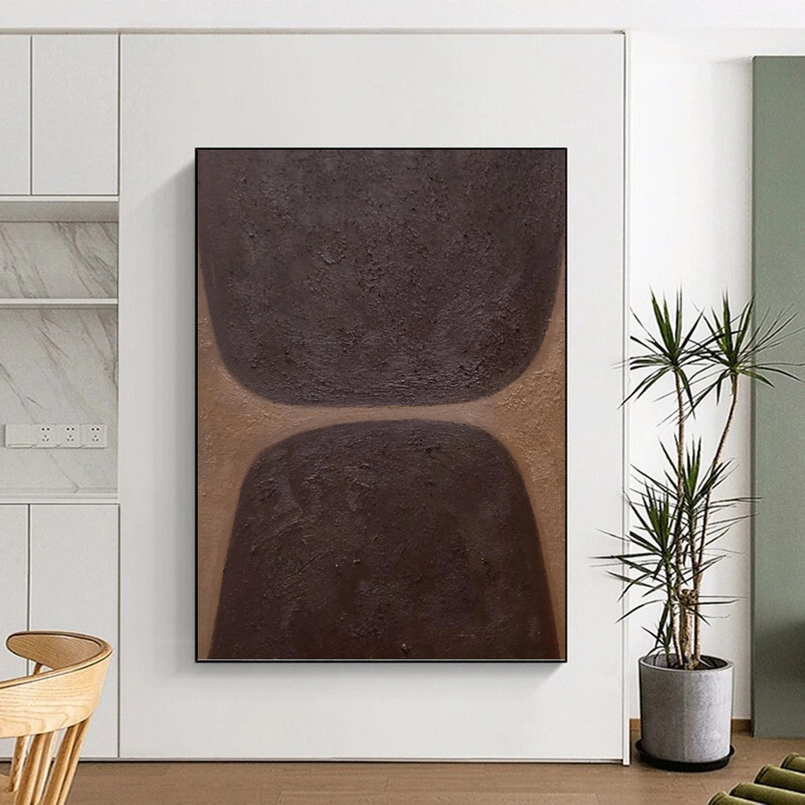 Creatively Curated Hand - Painted Textured Canvas Mural for Bar & Hotel Lobby DKH1169