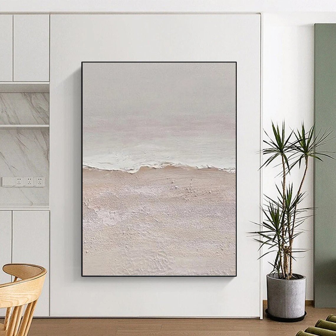 Designer - Inspired Hand - Crafted Textured Canvas Abstract for Office & Dining Room DKH1124