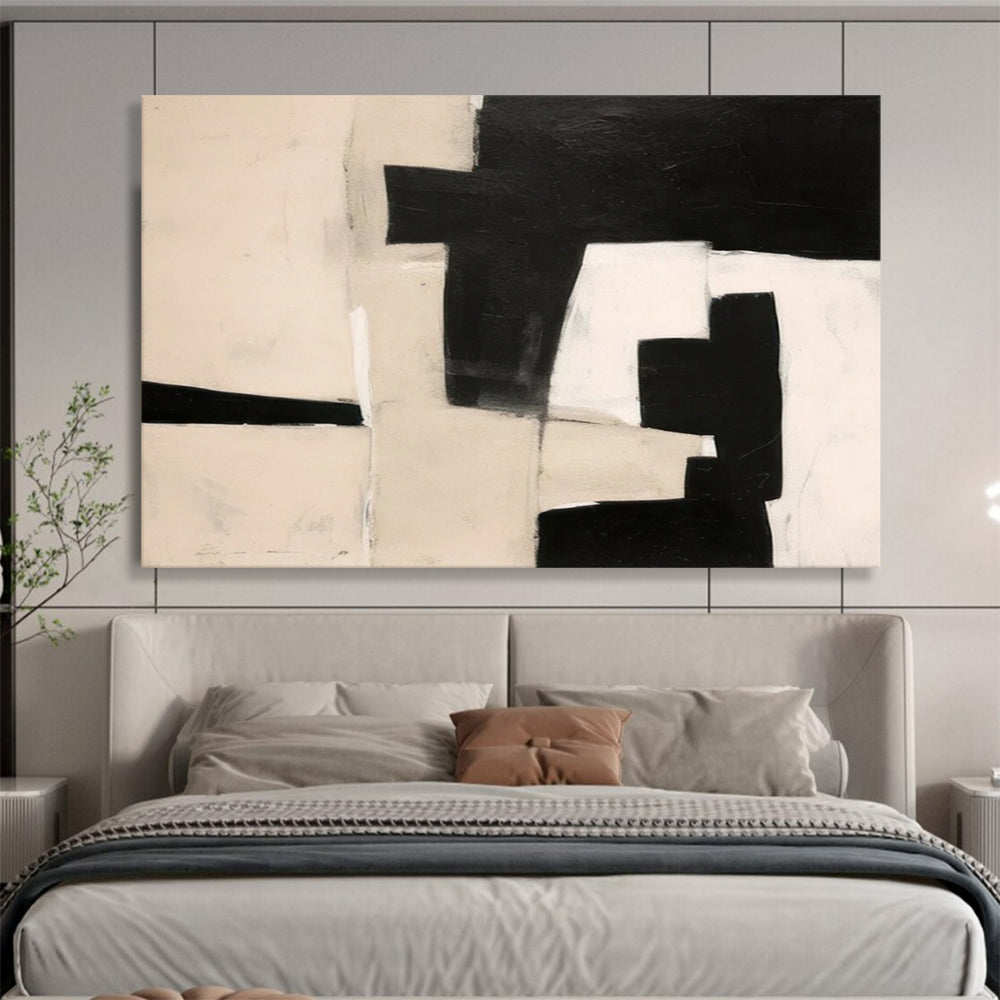 Monochrome Geometric Abstract - Sleek Office Decor DLZ071