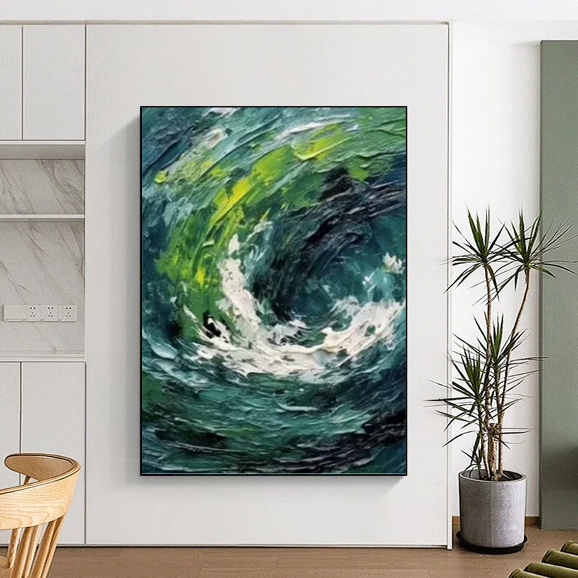 Magical Hand - Painted Textured Abstract on Canvas for Bedroom & Entryway DKH1405