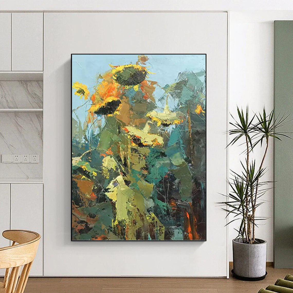 Immense Hand - Painted Custom Textured Canvas Abstract for Living Room & Hotel Suite DKH1045