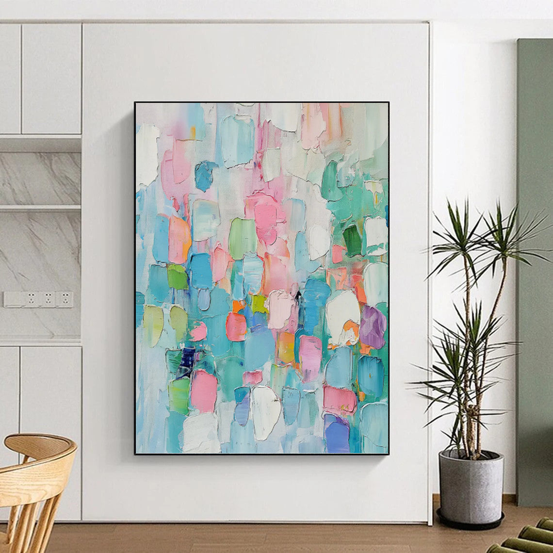 Hand - Rendered Custom Textured Abstract Wall Art for Office & Living Room DKH0997