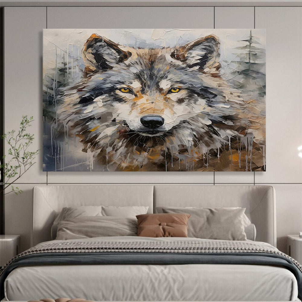 Textured Wolf Portrait - Wild Adventure Den Decor DLZ078