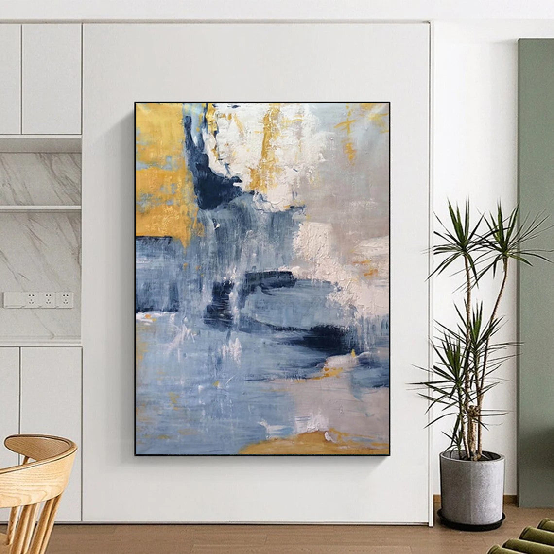 Large Custom Abstract Art: Hand-Painted Textures for Bar & Hotel DTP253