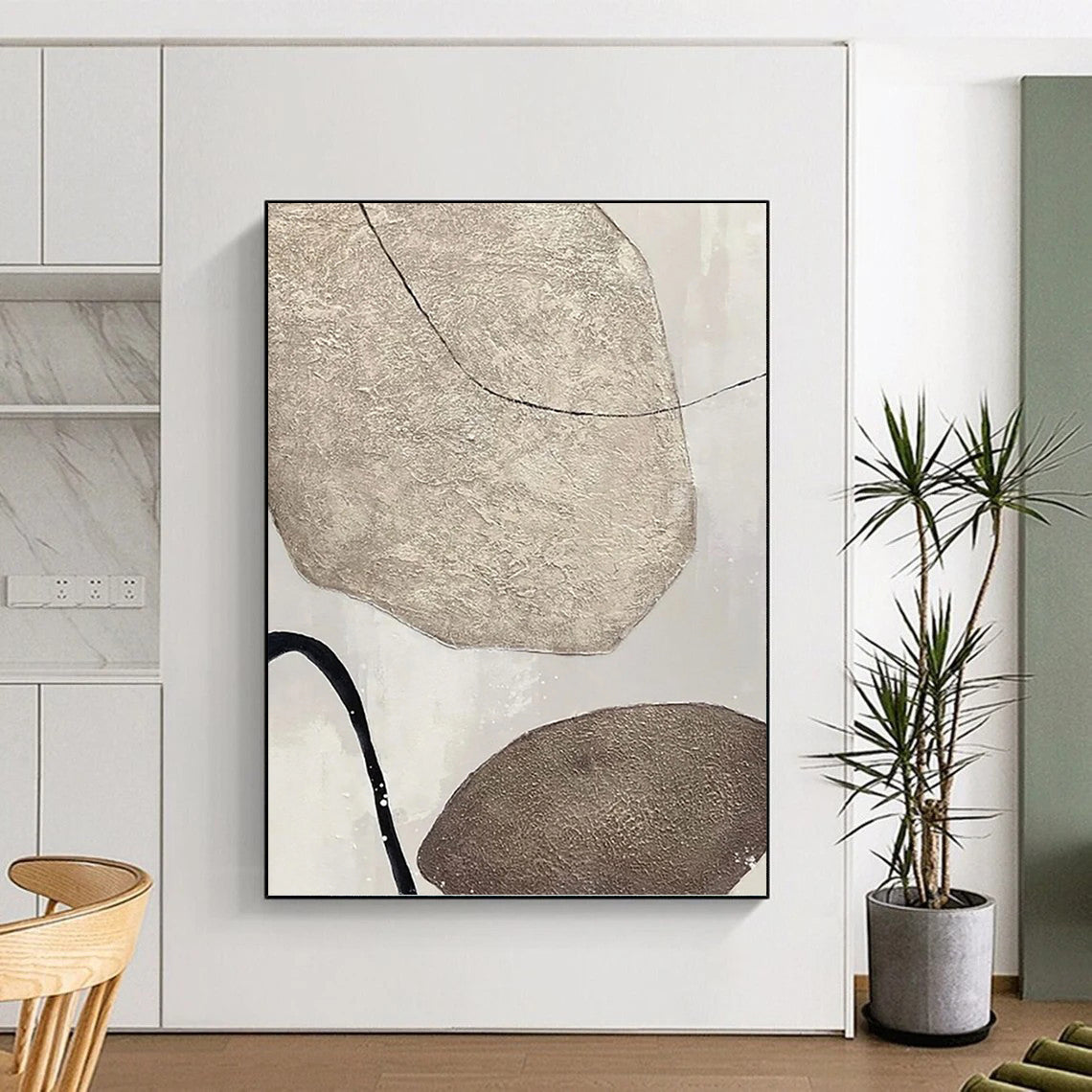 Exclusive Designer - Made Hand - Crafted Textured Canvas Abstract for Hallway & Entryway DKH1121