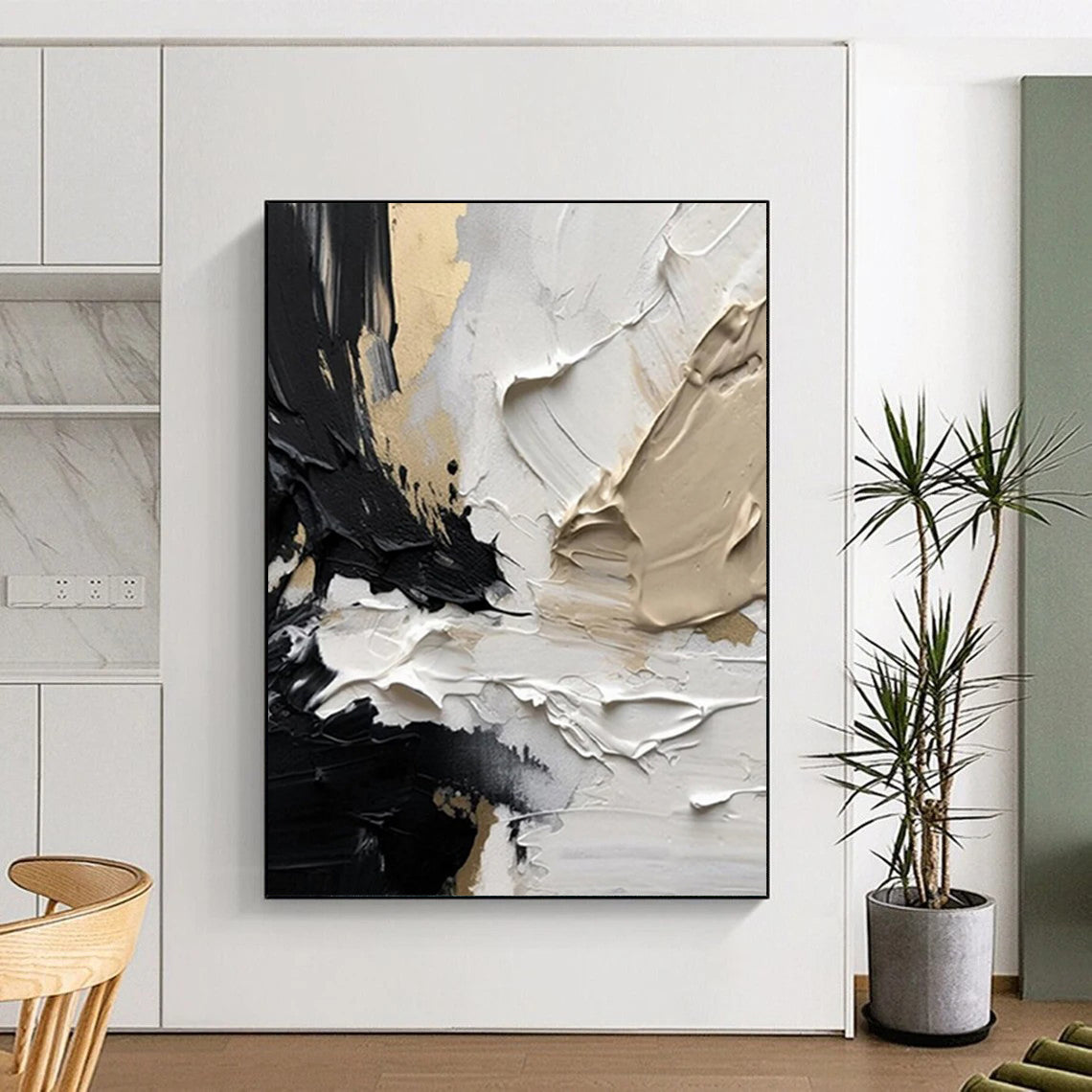 Handmade Large-Scale Abstract Art: Textured Excellence for Dining Room & Hallway DTP301